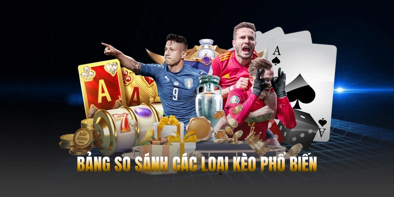 Bảng tổng hợp và so sánh các kèo cược được sử dụng rộng rãi